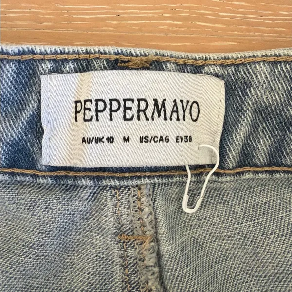 Peppermayo Jeans Baggy Wide Faded Size 6 Blue - Image 3