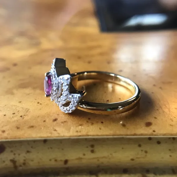 Natural Rhodolite Garnet Sterling Silver Lotus Ring Size 6 - Image 8