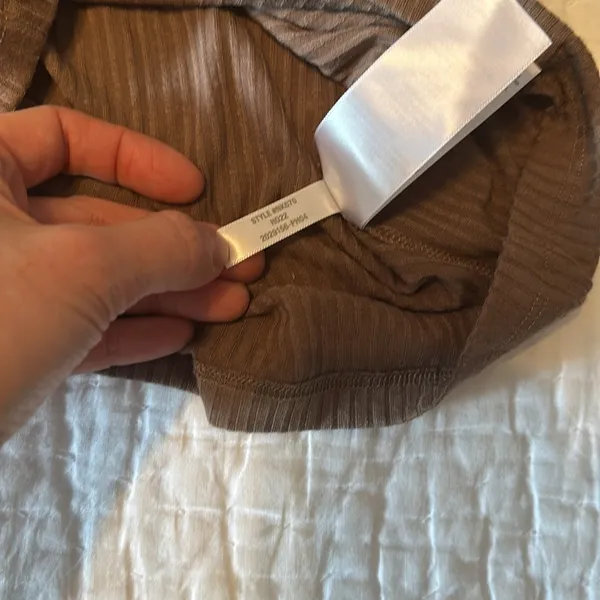 Madewell ribbed super crop turtleneck top in castle rock - Image 6