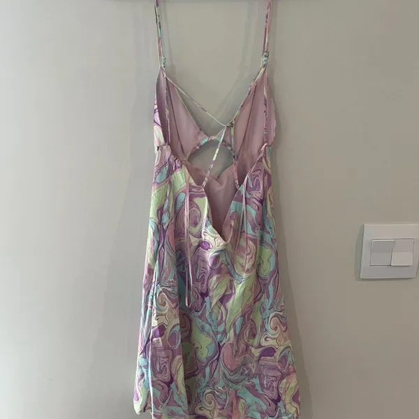 Zara Tie Dye Cutout Satin Mini Dress Sz M - Image 13