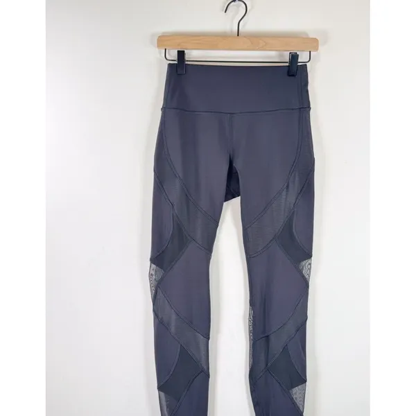 Lululemon Women Leggings Black Wunder Under Pants High Rise Tight Pull On Size 6 - Image 4