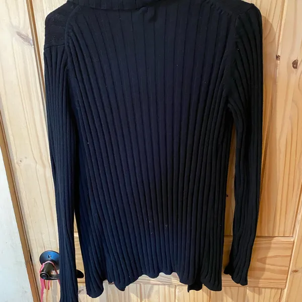Express Black Ribbed Cardigan - Image 4