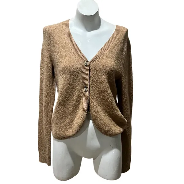 Madewell Women's Brown V-Neck Cardigan Sweater Size S Long Sleeve - Image 3