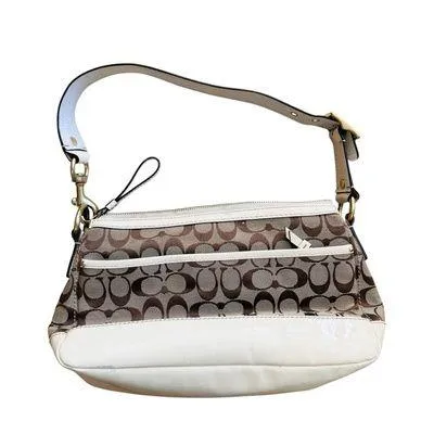 Coach Vintage Y2K signature legacy turnlock shoulder bag on brown /cream EUC - Image 2