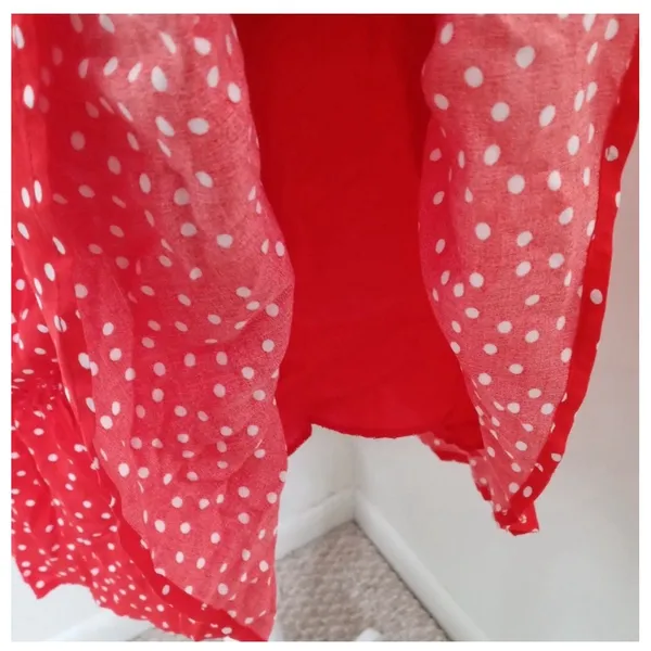 BTFBM Women's Red Polka Dot Halter Dress Size Small Boho Ruffle Summer Mini Cute - Image 7