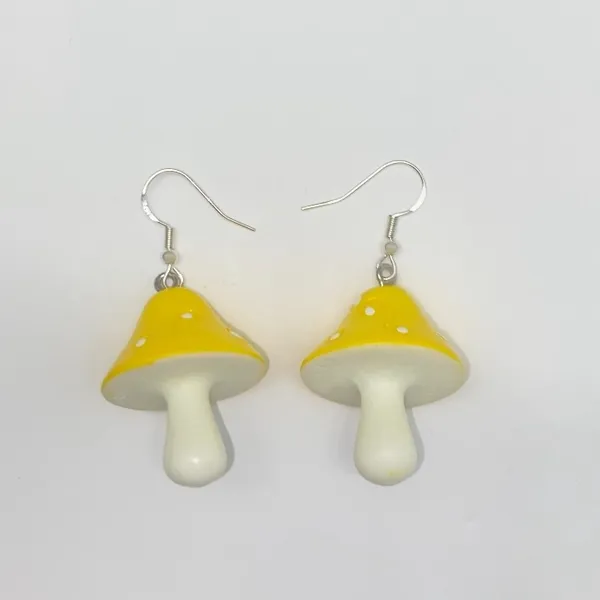 NEW Yellow & White Mushrooms Earrings 💛🍄 - Image 2