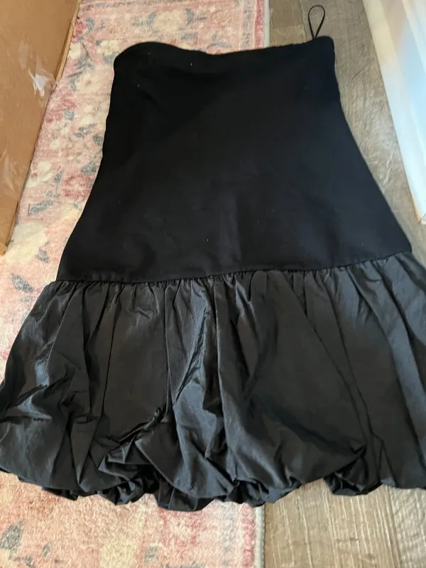 Edikted Black Bubble Skirt Ribbed Mini dress‎ size M - Image 8