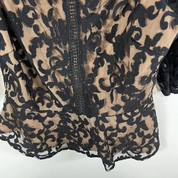 Adelyn Rae Black Lace Top Lined Womens Size Medium Feminine Classy Side‎ Zip - Image 4