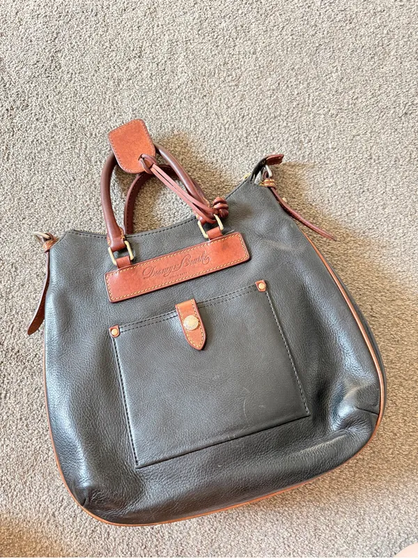 Vintage Dooney and Bourke Black Florentine Vacchetta Leather Bag - Image 6