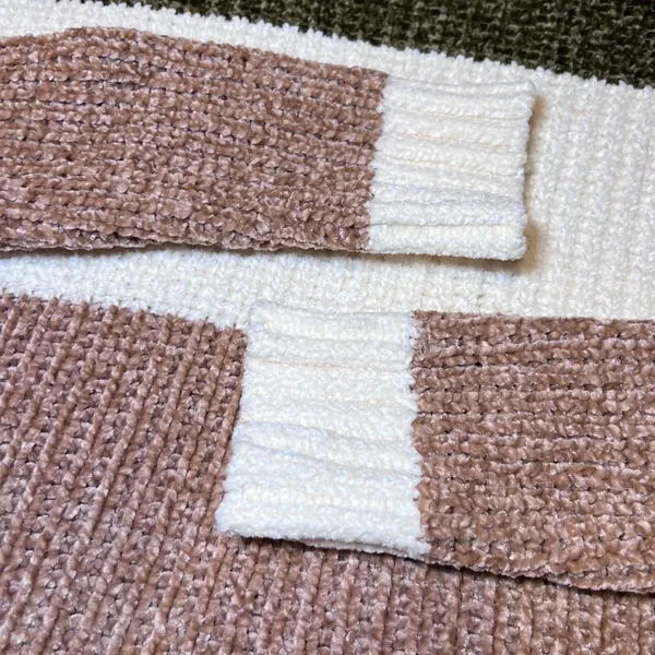 Poof Apparel Chenille Turtleneck Sweater Womens‎ Small Multicolor Striped Cozy - Image 8
