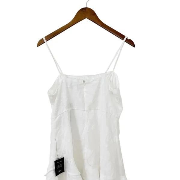 Lulus Days with You White Floral Burnout Ruffled Mini Dress size Large NWT - Image 5
