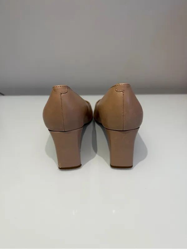 Marc Fisher Nude Block Heels Size 7.5W - Image 5