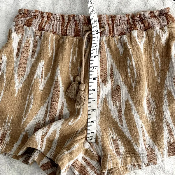 Aerie Tan Tribal Jacquard High Waisted Cotton Pull-on Summer Beach Shorts M - Image 7