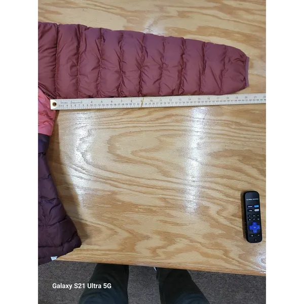 L.L. Bean Puffer Jacket Womens Small Orange Brown Long Sleeve Zip Up Outdoor C6 - Image 9