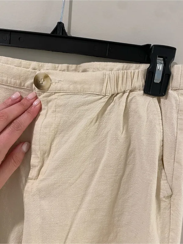 Anthropologie - Find Me Now Linen Blend Wide Leg Seam Pants Size Medium - Image 5