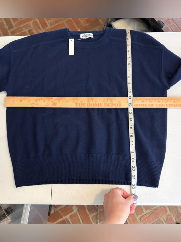Madewell Crewneck Sweater‎ in Cashmere Dark Cosmos Blue Size Medium NEW capsule - Image 7