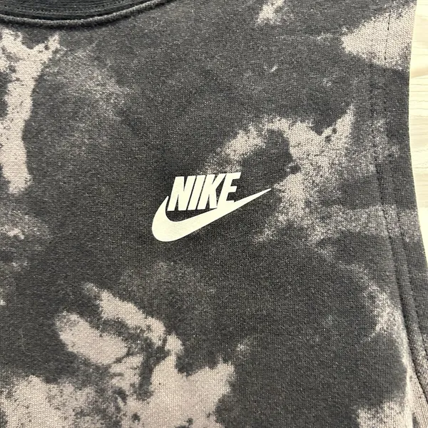 Nike Women Tie Dye Sleeveless Sweatshirt Dress Pouch Pocket Black Gray Small‎ - Image 3
