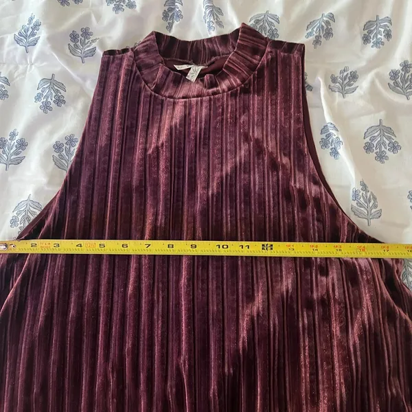 Mudd Velvet Swing Dress Y2K Mod Mock Neck Sleeveless‎ Striped Juniors XL - Image 7