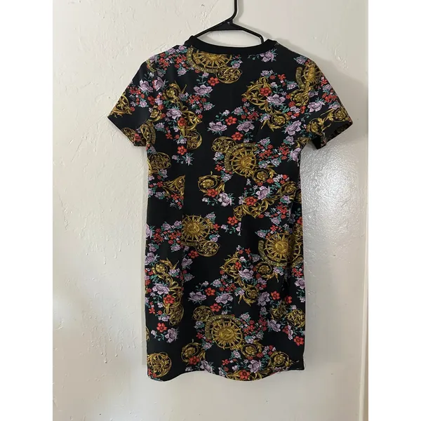 Versace Jeans Couture Sunflower Baroque Floral T-Shirt Dress -‎ Tailored Mini - Image 2