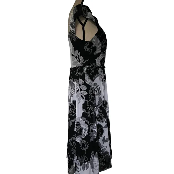Signature Sangria Midi Floral Dress 10 Romantic Old Hollywood Retro Rockabilly - Image 4