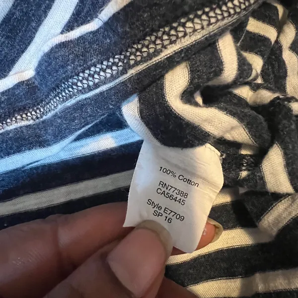 Madewell‎ Womens Navy Blue White Striped Short Sleeve Crew Neck Tee E7709 XS - Image 5