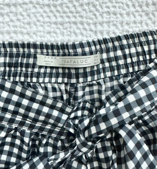ZARA gingham Cropped Wide Leg Culottes - Image 2
