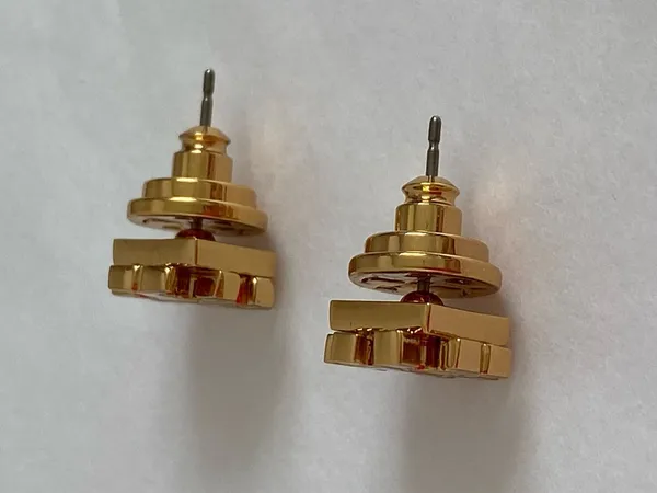 Tory Burch Gold Logo Stud Earrings NWOT - Image 3