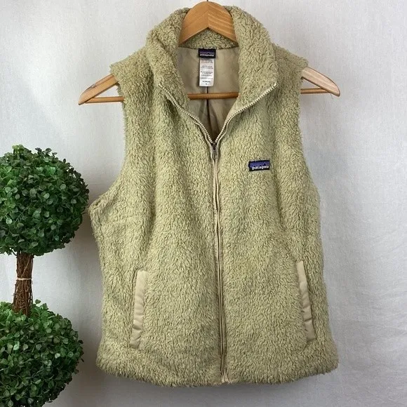 Patagonia Tan Los Gatos Sleeveless Zip Up Soft Teddy Sherpa Vest M - Image 2