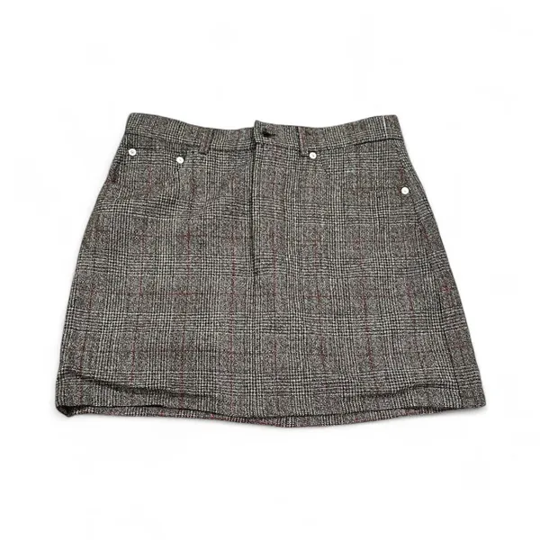 Helmut Lang Black Gray Red Plaid Mini Skirt 28 - Image 6