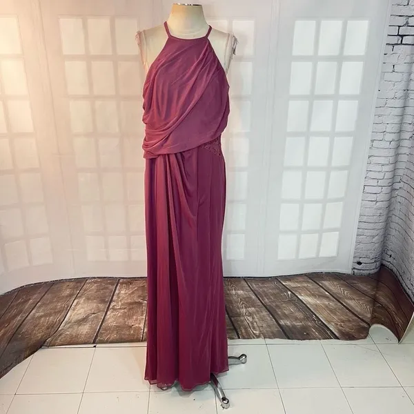 David's Bridal NWT Chianti High Neck Mesh Bridesmaid Dress Size 16 - Image 2