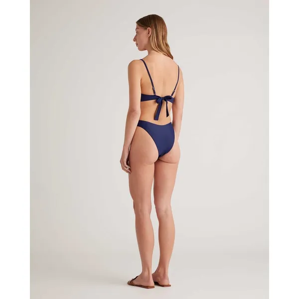 Quince Italian High Leg Bikini Bottom Deep Navy‎ NEW Womens XS - Image 2