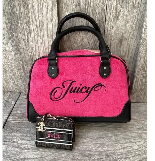 Juicy Couture | Pink Bowler Satchel Bag & Black Card Wallet Set - Image 4
