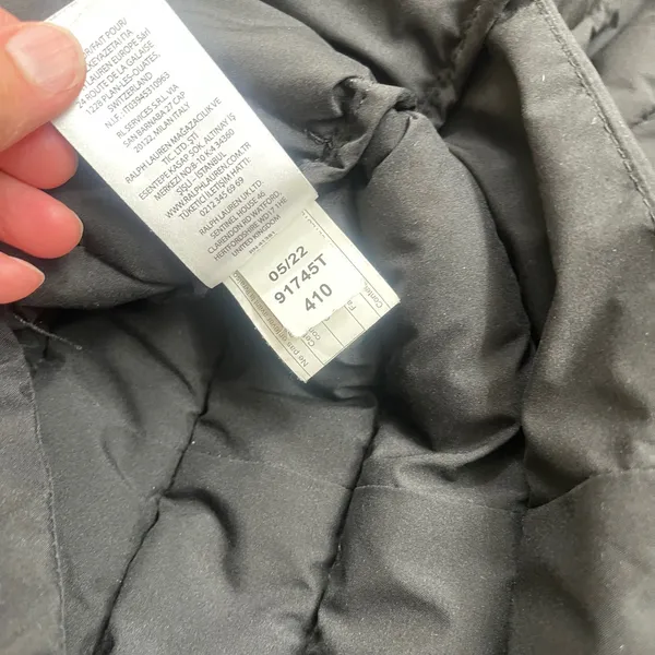 Lauren Ralph Lauren Womens Black Quilted Puffer Jacket BLACK LABEL Hood Size M - Image 4