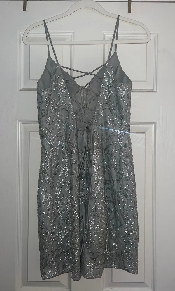 Camille La Vie Silver Sparkle Dress - Image 2
