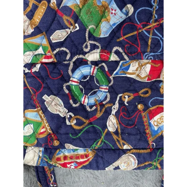 VTG Vera Bradley Regatta 1994 Quilted Shoulder Tote Bag Nautical USA Retired - Image 15