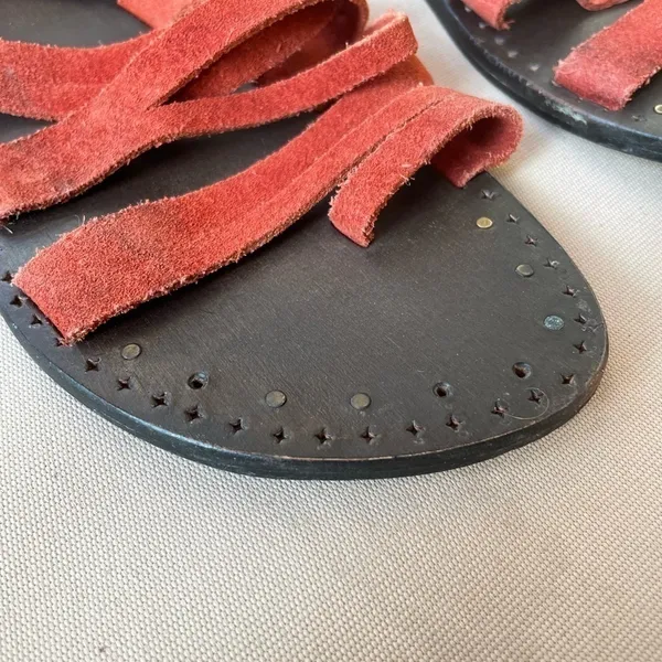 Free People Sunever Suede Gladiator Sandal in Red Size 10‎ - Image 8