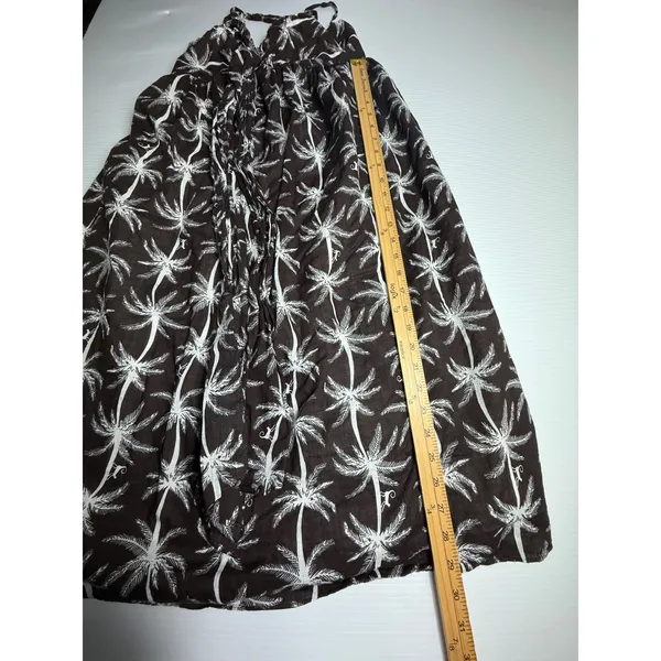 Kate Spade New York Sundress Brown Palm Tree‎ Print Cotton Smocked Dress Medium - Image 2