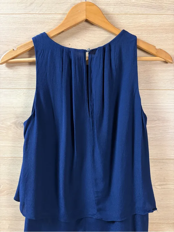 J. Crew Sleeveless Layered Navy Blue Top Size 2 - Image 5