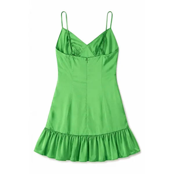 MAJORELLE Melville Ruched Satin Mini Dress Green Size Small NWOT‎ - Image 5