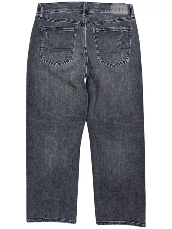 American Eagle Womens AE Ex Boyfriend Jeans Size 8 Short Black Gray Baggy Loose - Image 2