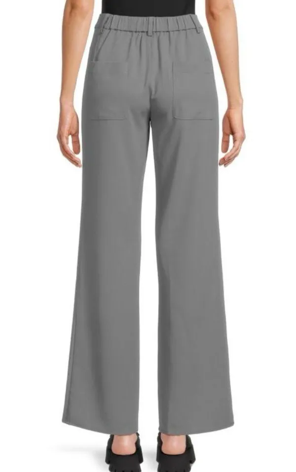 New Flare Leg Elastic Waist Trousers Victoria Pant Grey Size Medium - Image 2