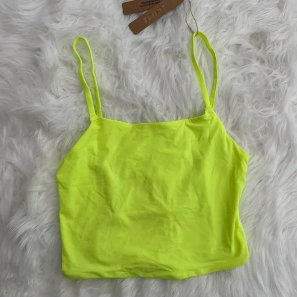 Skims Fits Everybody Strappy Back Cami Green Highlighter Size XXS - Image 2