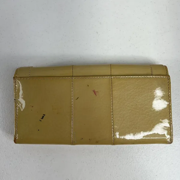 Coach Kristin Envelope Yellow Patent Leather‎ Flap Wallet Clutch ID Checkbook - Image 4