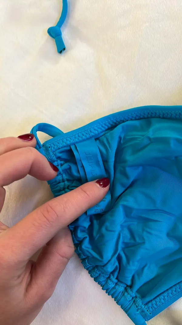 Skims Strappy Blue Bikini Top - Image 9
