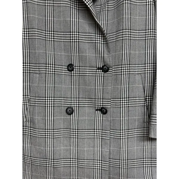 Madewell‎ Caldwell Double-Breasted Oversized Blazer Black/White Plaid Women's XS - Image 9