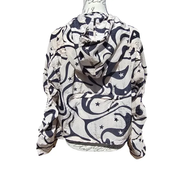 JoyLab‎ -928 Women's Windbreaker Jacket Packable Hooded Swirl Star Print XS - Image 6