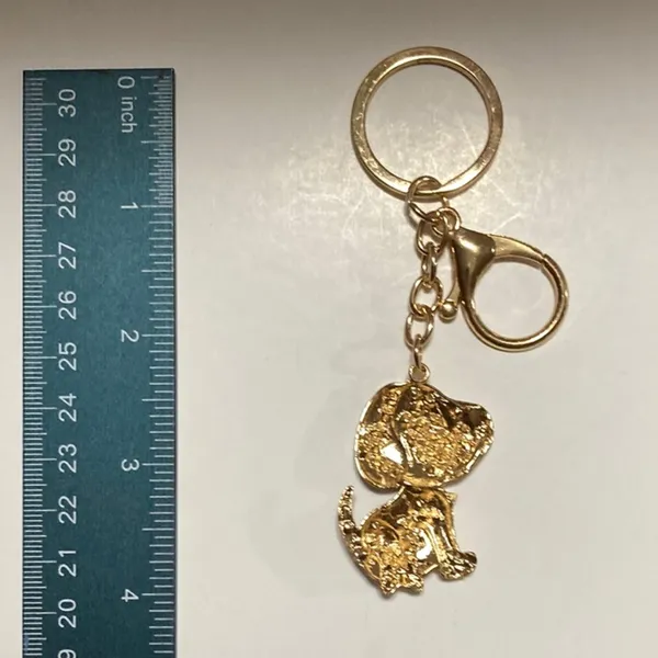 Gold and Black Puppy Keychain/Bag Charm with Crystals New Without Tags - Image 2