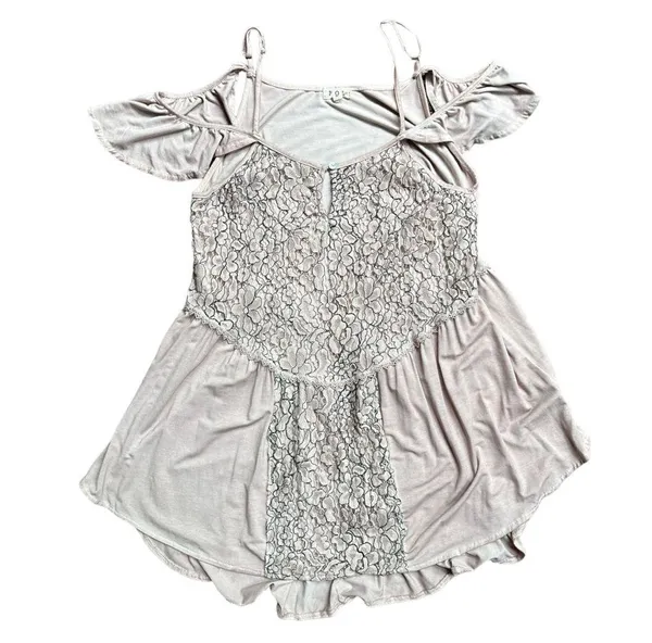 Anthropologie POL Lace Embroidered Go with the Flow Pink Top Size Large - Image 6