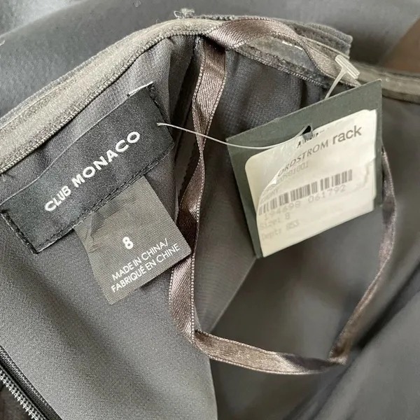 NWT Club Monaco Strapless Satin Jumpsuit Grey 8 $289 - Image 9