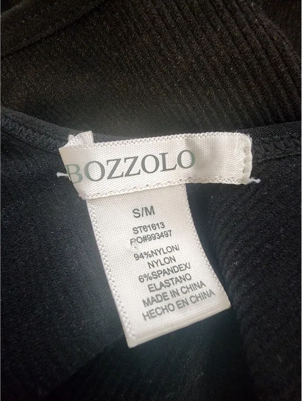 Bozzolo Black Nylon Spandex Tank Bodysuit Size S/M - Image 5